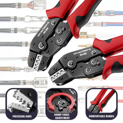 Ratcheting Crimping Tool Set For Dupont JST MOLEX Open Barrel,Dupont Molex JST TE Terminals & EPC PCIE SATA Pins SN-58B [2]