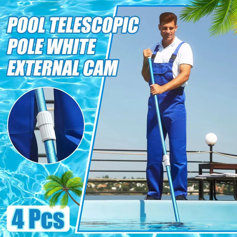 RattanView 4 Pcs Pool Telescopic Pole White External Cam white [3]