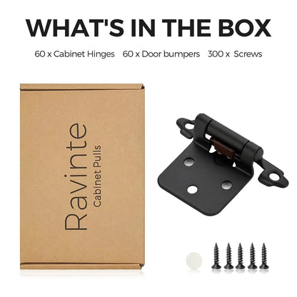 Ravinte 60 Pack (30 Pairs) 1/2" Overlay (Variable) 1/2 inch Overlay, Black [6]