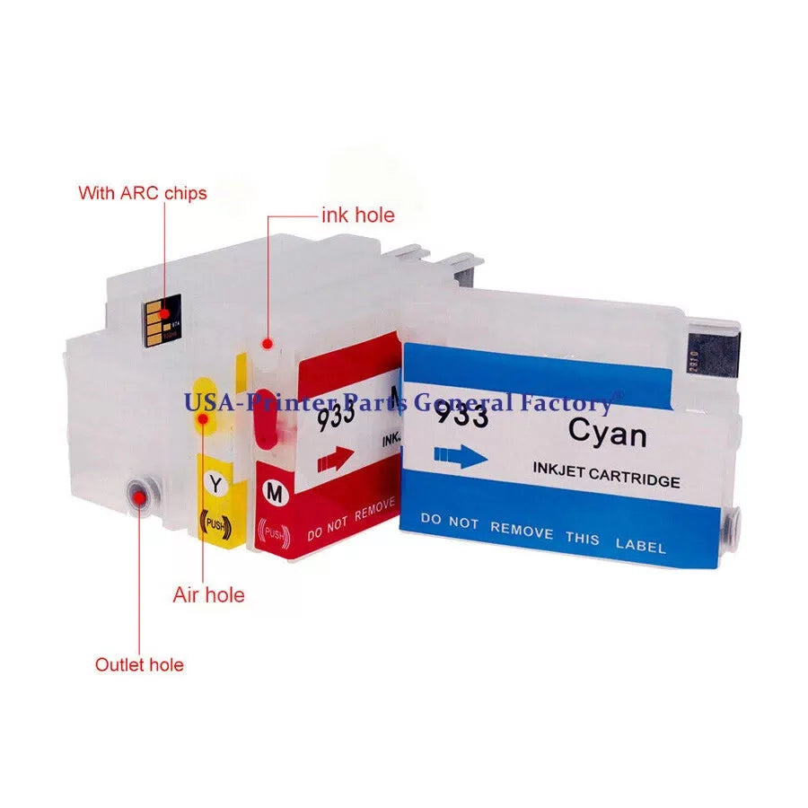 Refillable Ink Cartridge For HP 932 933 XL For HP 6100 7610 6700 with ARC Chips [6]