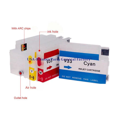 Refillable Ink Cartridge For HP 932 933 XL For HP 6100 7610 6700 with ARC Chips [6]
