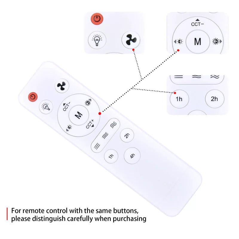 Remote Control For Elenhome Socket Fan Light FS-HX-R520,Yfrest YF-FSD36 Fan [5]