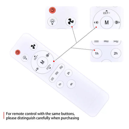 Remote Control For Elenhome Socket Fan Light FS-HX-R520,Yfrest YF-FSD36 Fan [5]
