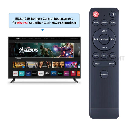 Remote Control For Hisense HS214 2.1ch Sound Bar Soundbar Audio System [2]