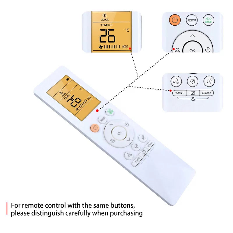 Remote Control For Midea Air Conditioner RG10A7(B2S)/BGEF With backlight [5]