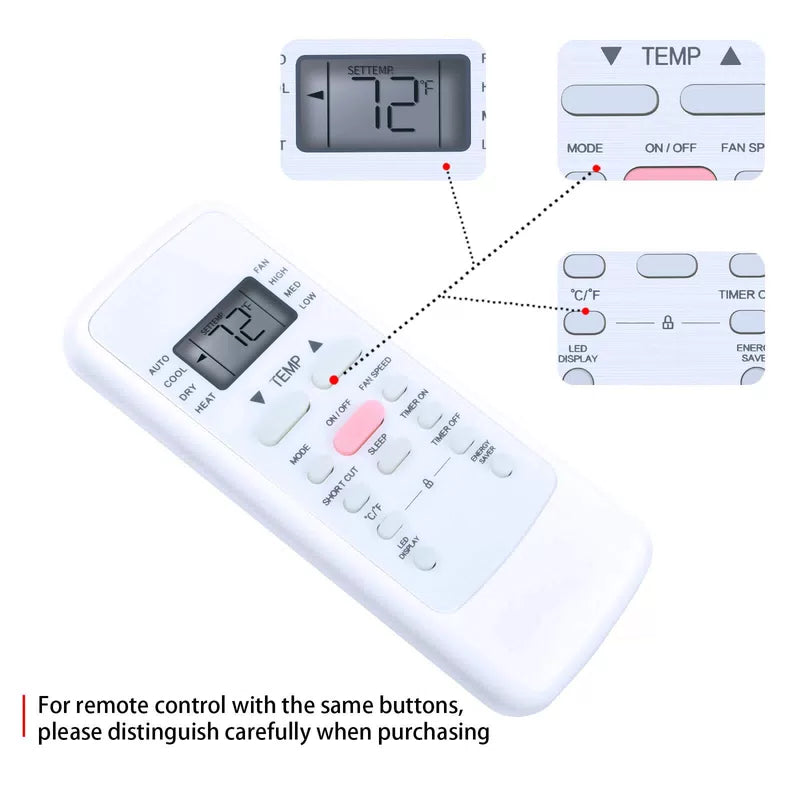 Remote Control For Midea Comfort Aire Air Conditioner RG51G5(1)/CEU1 [5]