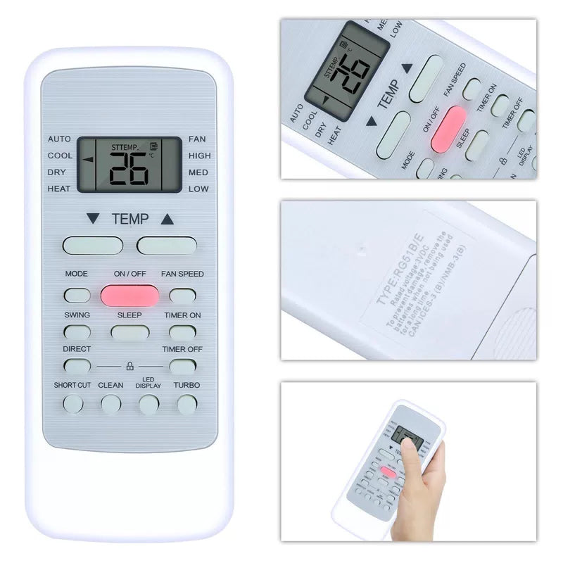 Remote Control For Midea RG51B(1)/EU1 RG51B(2)/E RG51B/E Air Conditioner [2]
