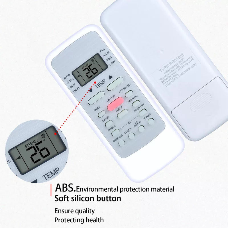 Remote Control For Midea RG51B(1)/EU1 RG51B(2)/E RG51B/E Air Conditioner [4]