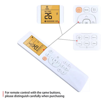 Remote Control For Mirage Air Conditioner RG10B(D2)/BGEF With backlight [5]