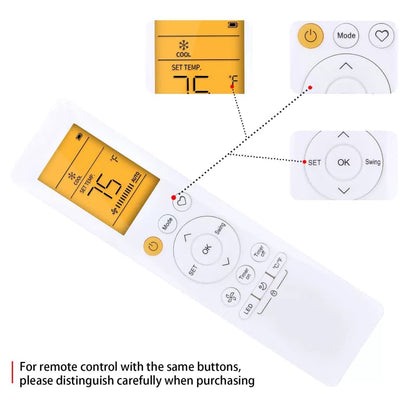 Remote Control For Mrcool Air Conditioner RG10F2(D2)/BGEFU1 With Backlight [5]