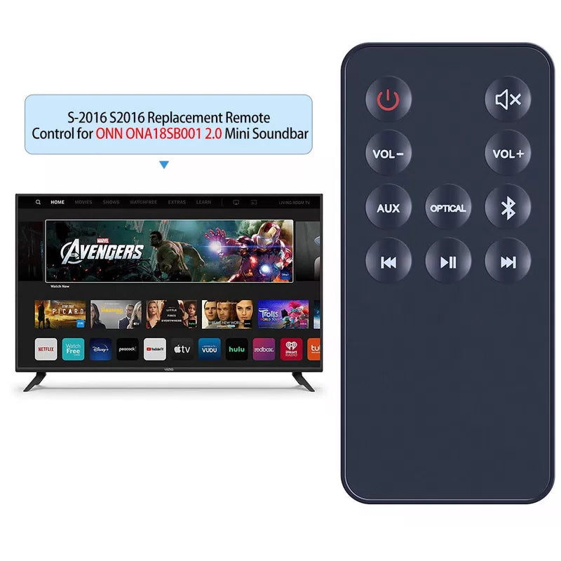 Remote Control For ONN 16" Slim 2.0 Channel Soundbar ONA18SB001 100002635 [2]