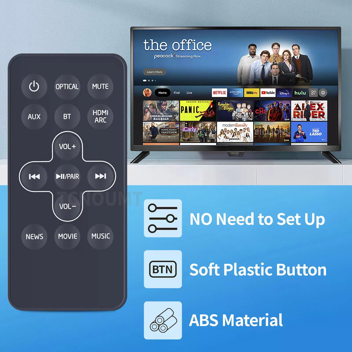 Remote Control For Sharp HT-SBW110 HT-SB110 HT-SB115 92LRC105001372 Soundbar [3]