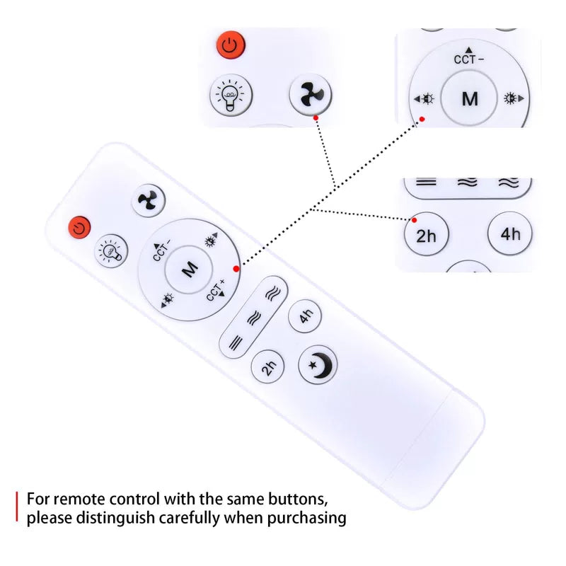 Remote Control For Socket Fan Light,Wireless Small Ceiling Fans with Lights [5]