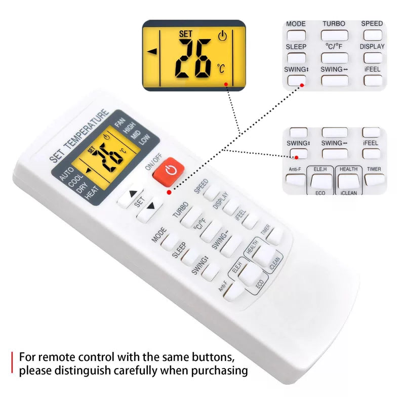 Remote Control For YITAHOME Mini Split Air Conditioner With Backlight [6]