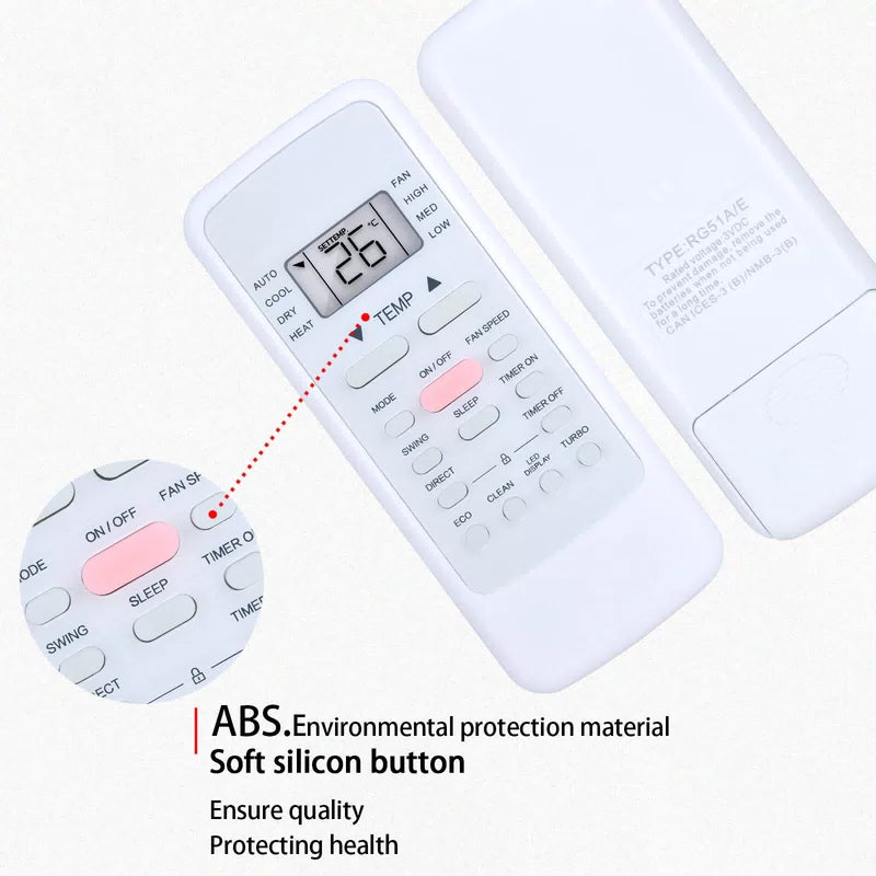 Replacement AC Remote Control For Midea RG51A(2)/EU1 RG51A(2)/E Air Conditioner [4]