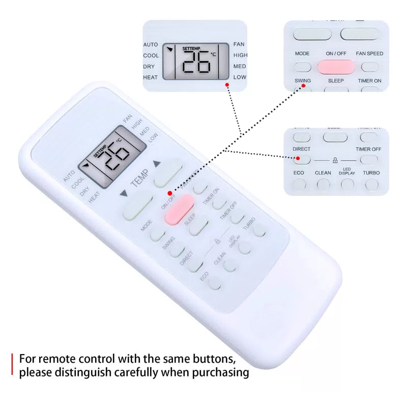 Replacement AC Remote Control For Midea RG51A(2)/EU1 RG51A(2)/E Air Conditioner [5]