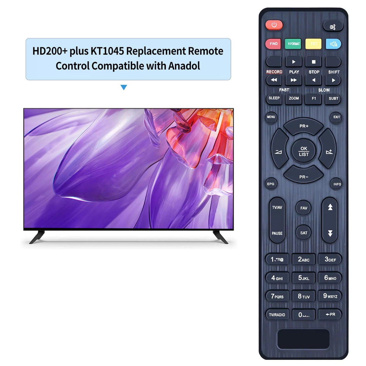 Replacement Remote Control For Anadol HD 200+ PLUS Satellite Receiver [2]