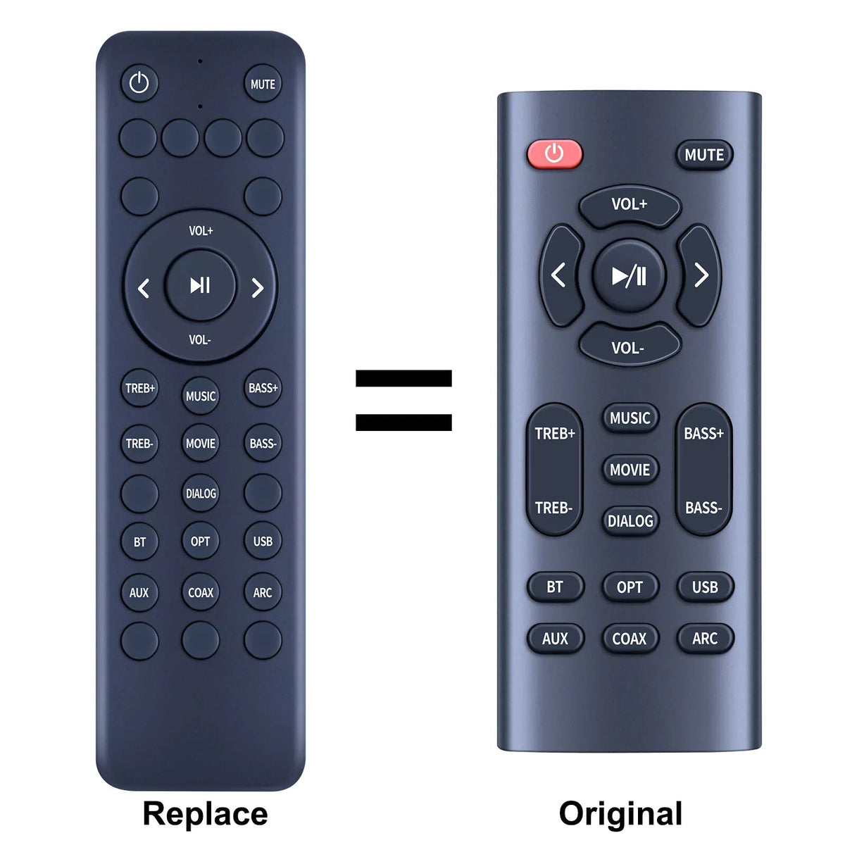 Replacement Remote Control For Bestisan Sound Bar 80 watts 33.5 inch Sound Bars [1]