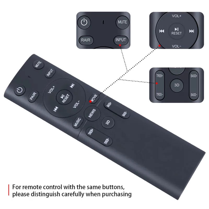 Replacement Remote Control For Pheanoo P27 D2 P28 Soundbar Stereo System [5]
