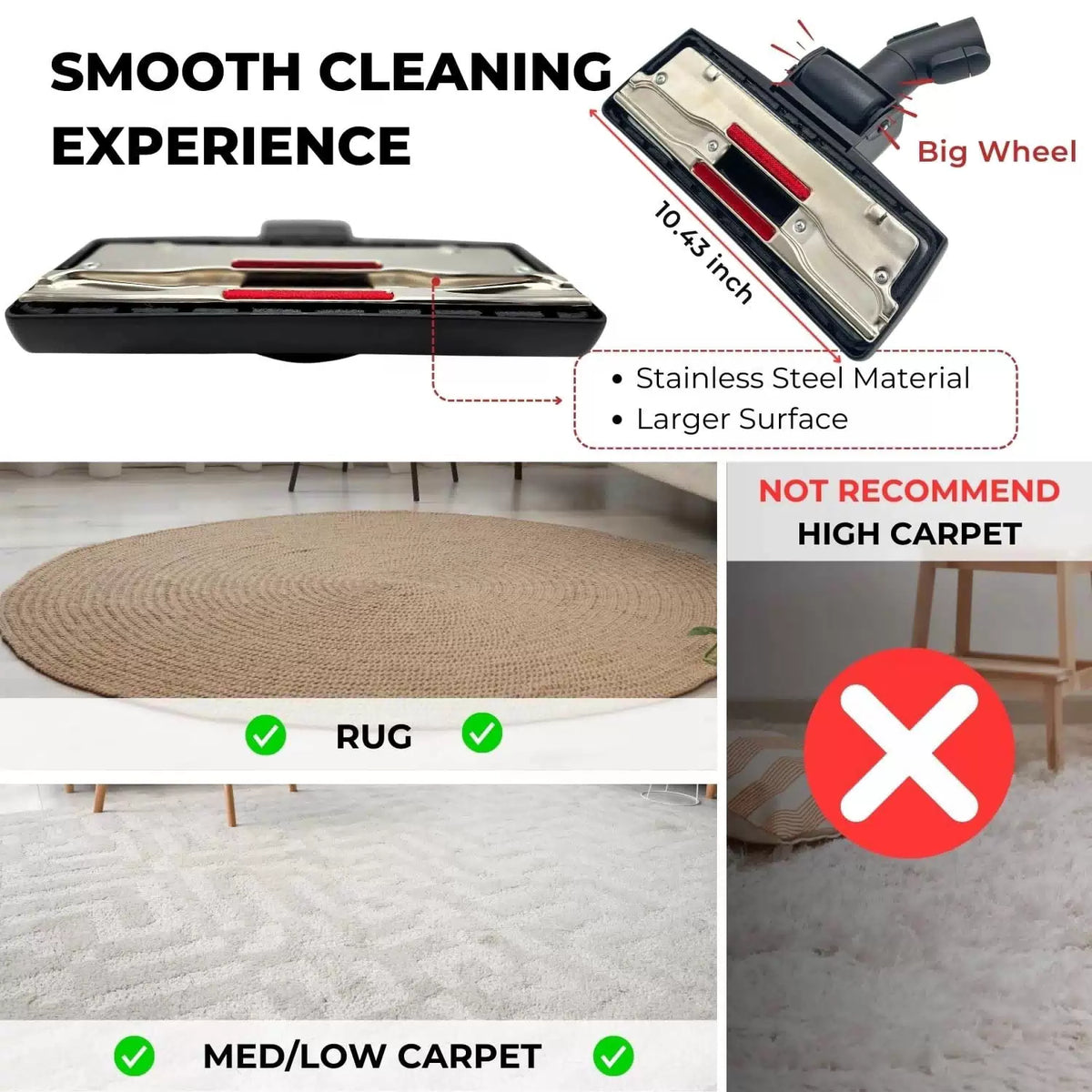 Replacement Vacuum Head Compatible with Miele 35MM Connection, Black [2]