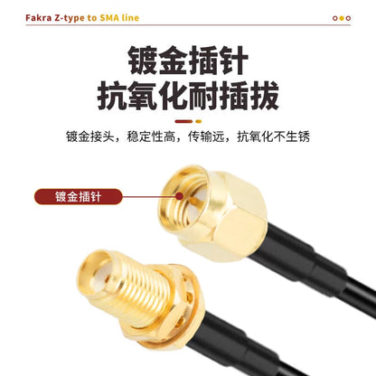Requires a Fakra male to Fakra male RF cable, RG174 coaxial GPS antenna extension cable, 10 meters long, SX-G174-R36. [4]