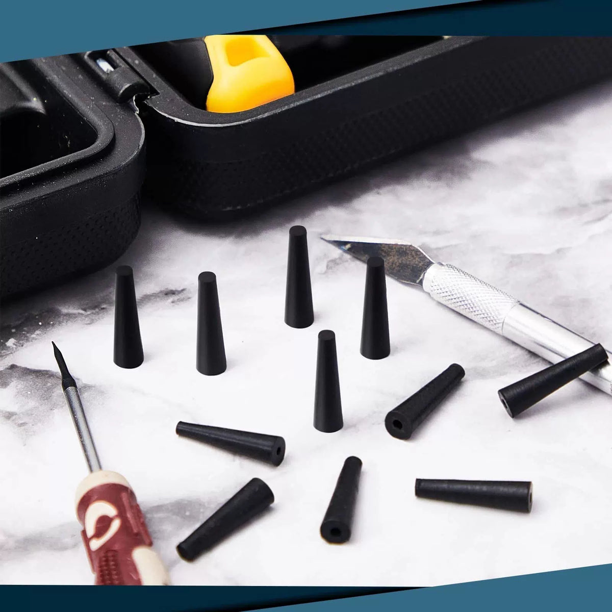 Riakrum 60 Pcs Pool Solar Panels,Repair Plugs Mixed Sizes, black [3]