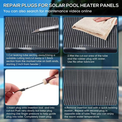 Riakrum 60 Pcs Pool Solar Panels,Repair Plugs Mixed Sizes, black [4]