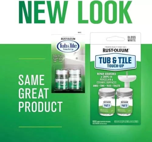 Rust-Oleum 244166 Tub And Tile 2-Part Touch Up Paint, White Pack of 1, [2]