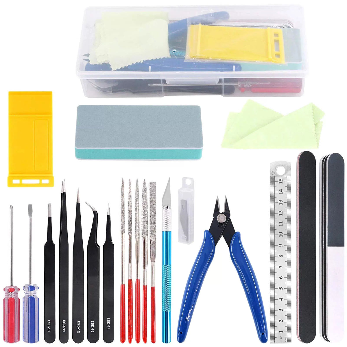 Rustark 21Pcs Modeler Basic Tools Craft Set Hobby Building Small, Assorted [1]