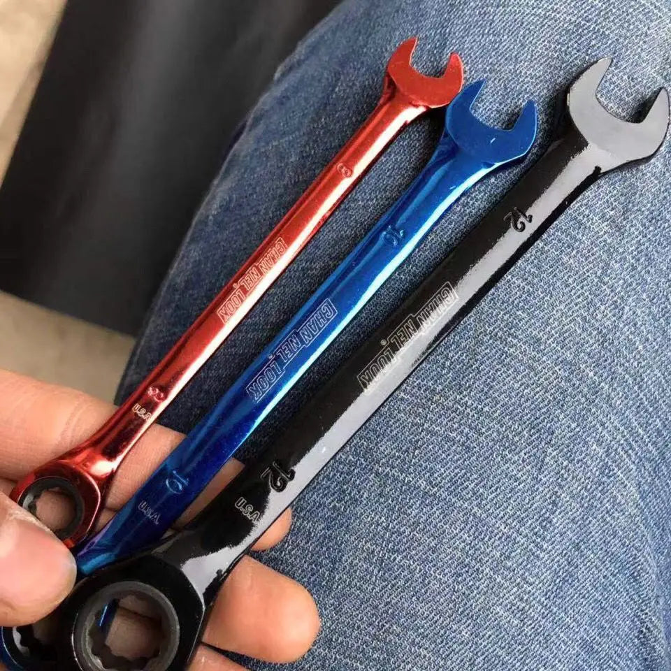 Multi-function Ratchet Wrenches Dual-purpose Open Movable Wrench Hex Key Hardware Hand Tools Accessories 8/10/12/14/17/19mm