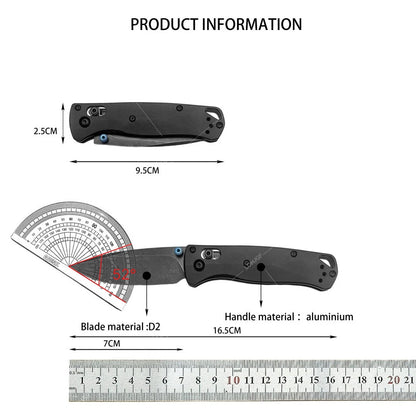 BM 533BK-2 Folding Knife & BM 533 Damascus Folding Knife with Pocket Clip Multi-functional Fishing Portable Outdoor EDC Knives