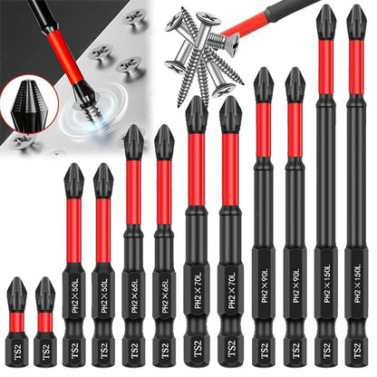 Anti Slip Bits Magnetic Screwdriver Bit Set S2 Alloy Steel Impact Resistance Bits-3/6/12Pcs Suitable for Electric Drills