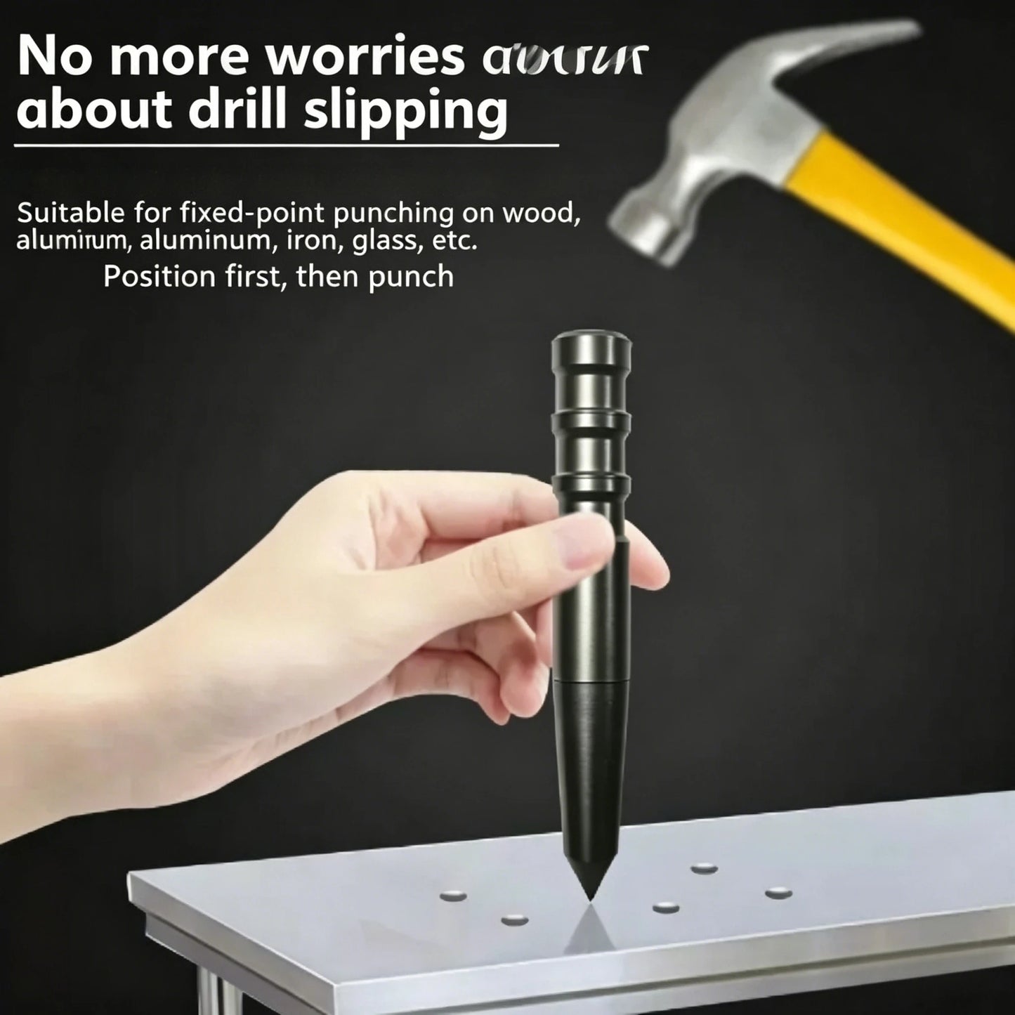 Precision Center Punch Locator Window Breaker Woodworking Punch Drill Tool For Glass Metal Wood Automatic Hand Tools