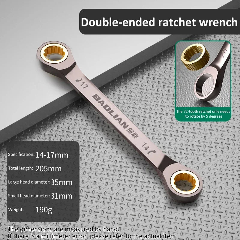 1Pc Dual-use Torx Wrench 6MM-27MM Dual Directional Plum Blossom Ratchet Wrench Universal Spanners for Car Repair Tools Hand Tool