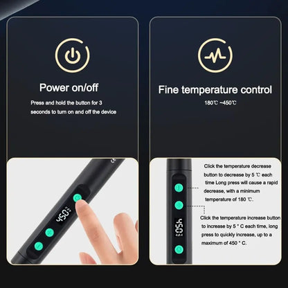 5V/15W Digital Display Soldering Iron Welding Repair Tool Cordless USB Soldering Iron Adjustable Temperature Speed Heating