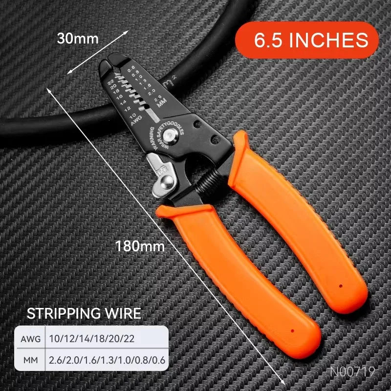 Multi-Functional Electrician Wire Stripper & Crimper Tool Wire Stripping Cutting Pliers For Peeling & Network Cabling