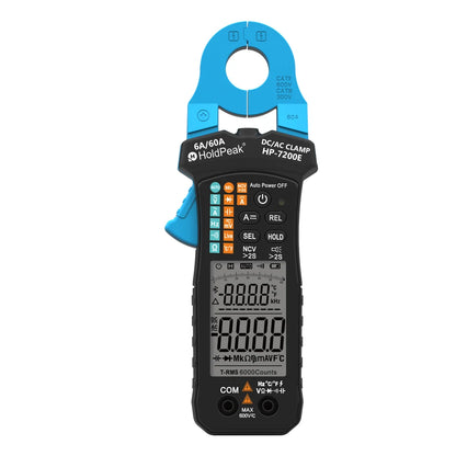 Digital AC/DC Clamp Meter 60A Auto Select Multimeter 6000 Counts True RMS NCV Live Wire Tester with Temperature for Electrical