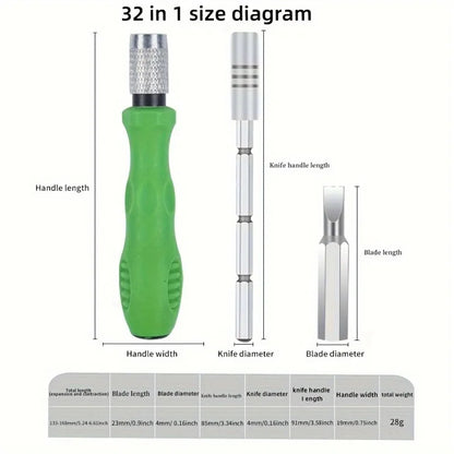 32 in 1 Multi-functional Screwdriver Kit Screwdrivers,Ideal for Fixing Furniture, Mobile Devices, Computers,Small Repair Tasks