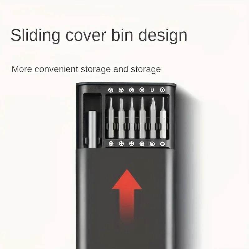 25 in 1 Mini Screwdriver Set, Flat Head and Cross Shaped Small Screwdrivers, Suitable for Electronic Products
