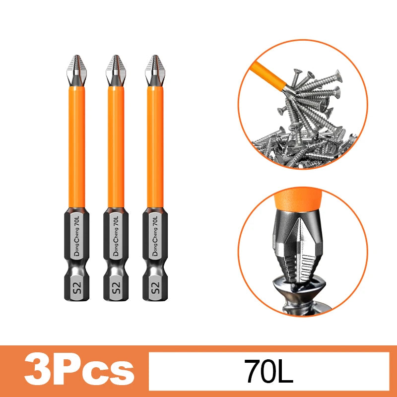 Anti Slip Bits Magnetic Screwdriver Bit Set S2 Alloy Steel Impact Resistance Hex Shank Alloy Steel Bits Suitable for Power Tools