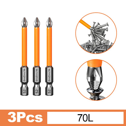 Anti Slip Bits Magnetic Screwdriver Bit Set S2 Alloy Steel Impact Resistance Hex Shank Alloy Steel Bits Suitable for Power Tools