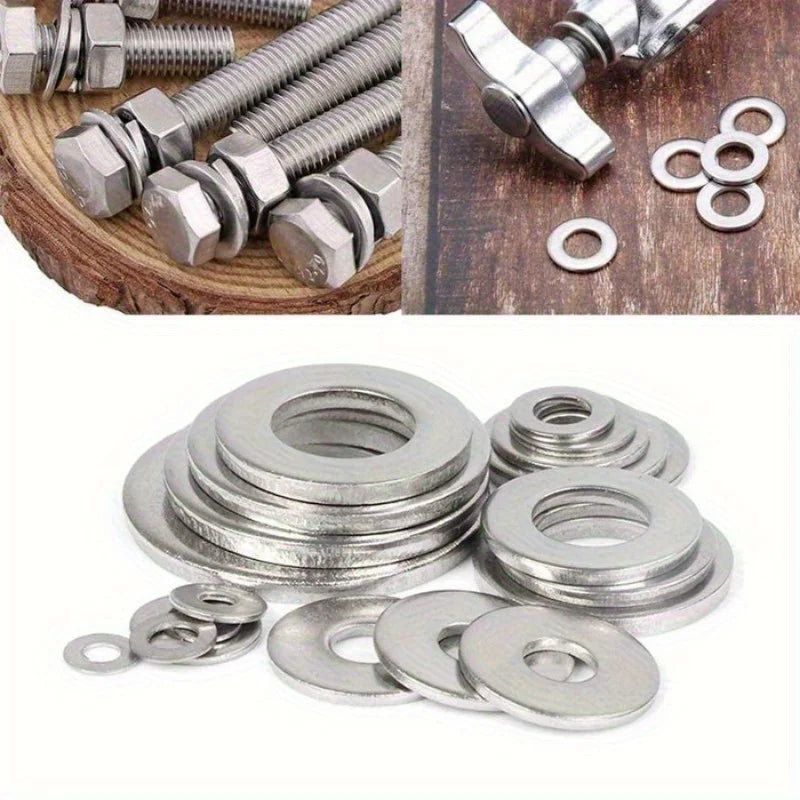 180pcs Stainless Steel Washer Set, M2-M10 Size, Easy to Install, Durable Material, Ideal for DIY Projects/Machinery