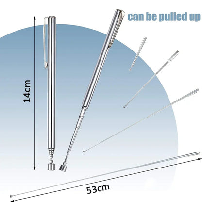 Mini Portable Telescopic Magnetic Pen Hand Portable Magnet Pick Up Tool Adjustable Pickup Rod Stick Picking Up Screws Nut Bolt