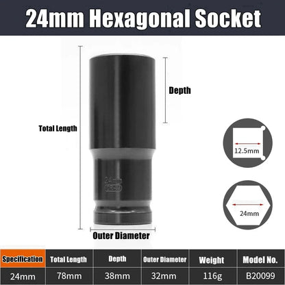 1/2" Drive Deep Impact Socket Drive Metric Wrench Socket Deep Impact Socket Pneumatic Wrench Head Tire Removal Tools