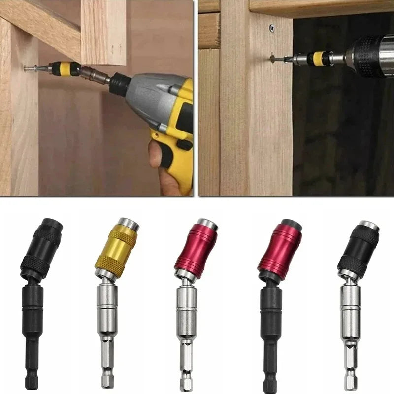 20° Adjustable Angle Magnetic Bit Extension Rod , 1/4" Hex Quick Release Magnetic Screwdriver Bit Holder for Electric Drill