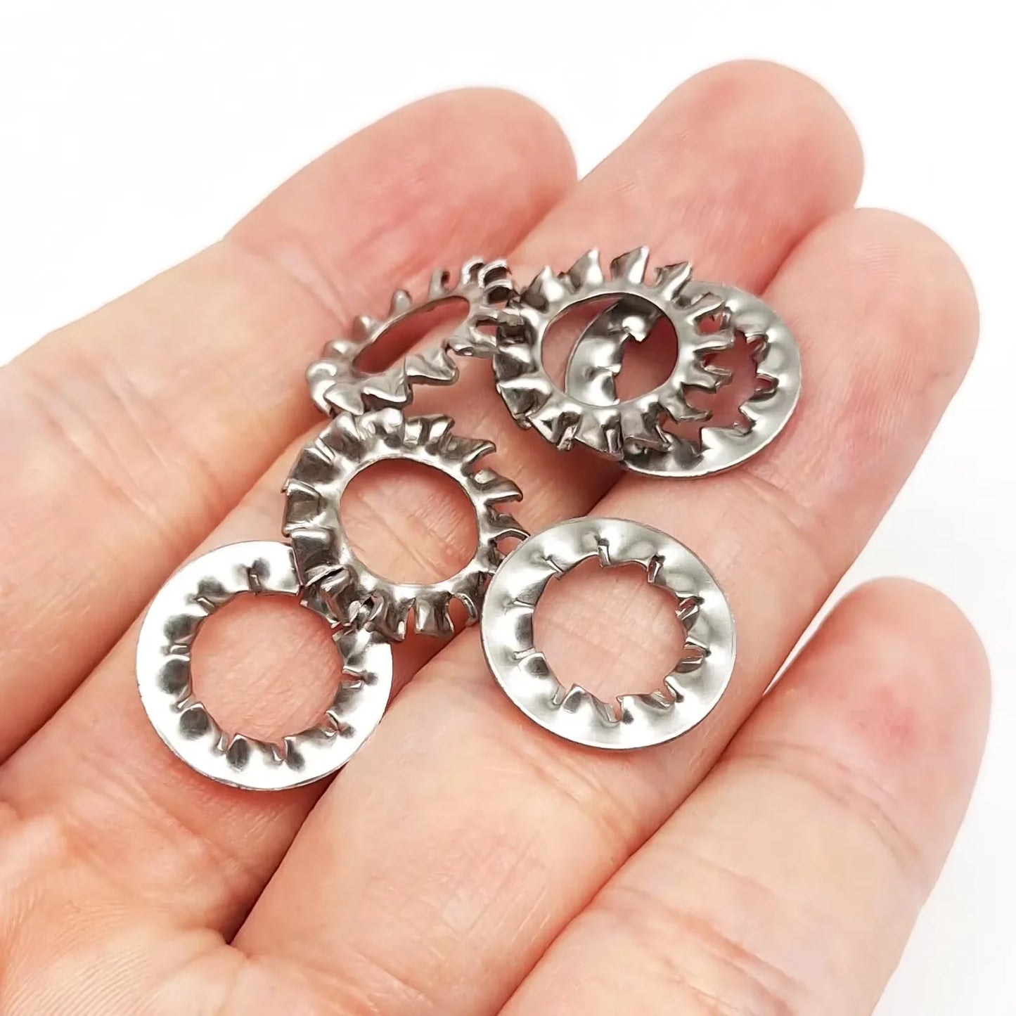 150pcs Assorted External & Internal Toothed Serrated Lock Washers M3-M8 Stainless Steel 304 A2-70 Set for Hardware
