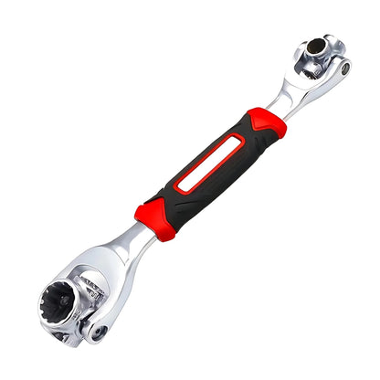 52-in-1 Multi-Functional Socket Wrench Set 360 Degree Rotating Dog Bone Design Universal Spline Wrench 8-19mm Heavy Duty Hardware Tool for Car Auto Repair Bicycle Motorcycle Maintenance