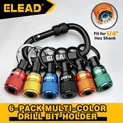 ELEAD 6pcs/Set 1/4" Hexagonal Shank Screwdriver Head Holder Extension Rod Key Chain Adapter Drill Bit Quick Replacement Portable