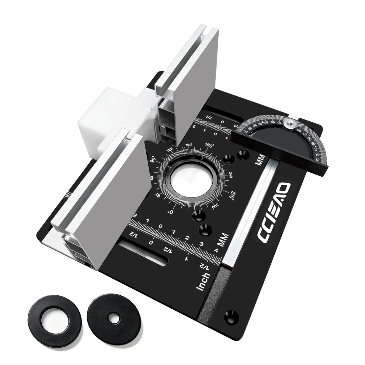 Router Insert Plate Full Kit Aluminum Router Table Base Miter Gauge Sliding Hardware Dual Scale Benchtop Wood Router Woodworking