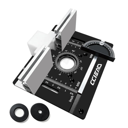 Router Insert Plate Full Kit Aluminum Router Table Base Miter Gauge Sliding Hardware Dual Scale Benchtop Wood Router Woodworking